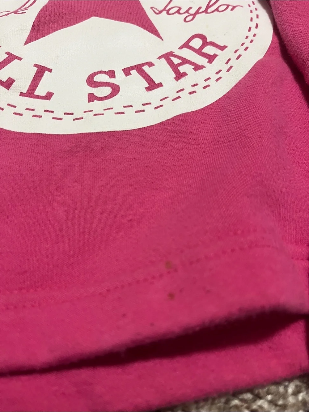 Converse Hot Pink Pullover Hoodie with White All Star Logo